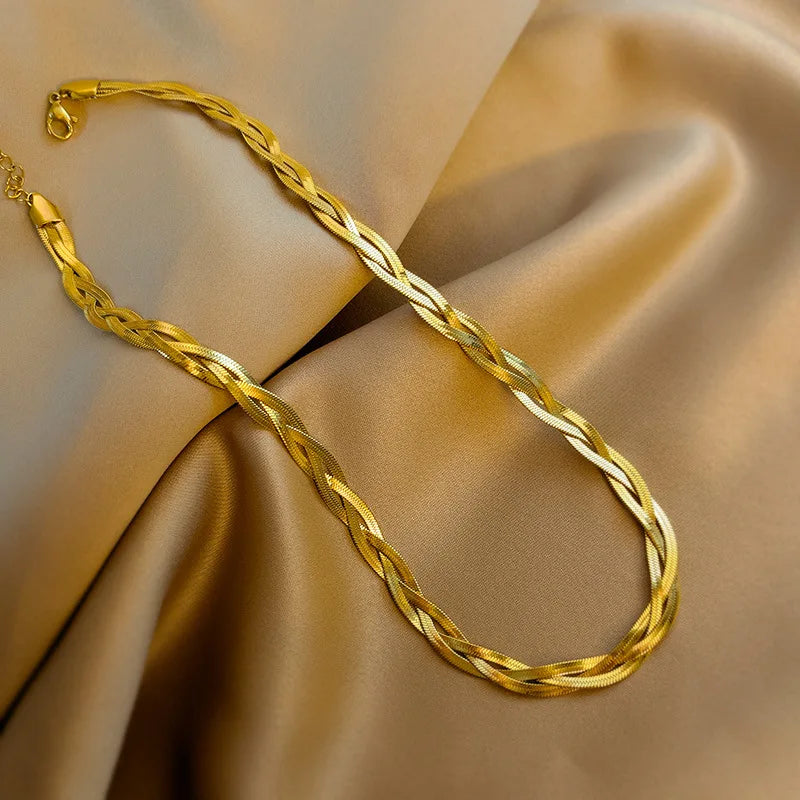 Conjunto de Joias Malha Dourado 3 em 1