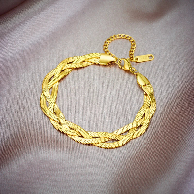 Conjunto de Joias Malha Dourado 3 em 1