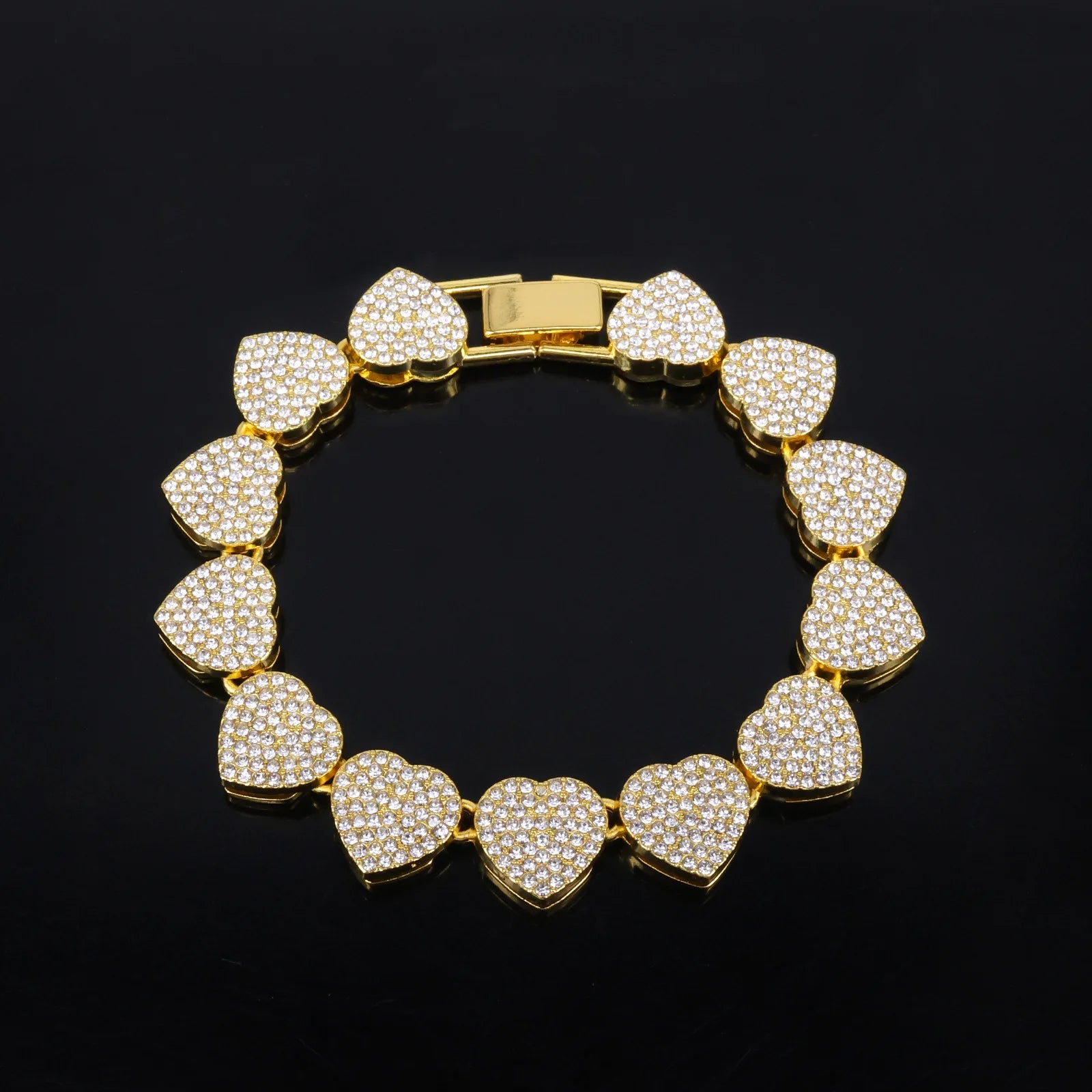 Conjunto de Joias em Coração com Strass