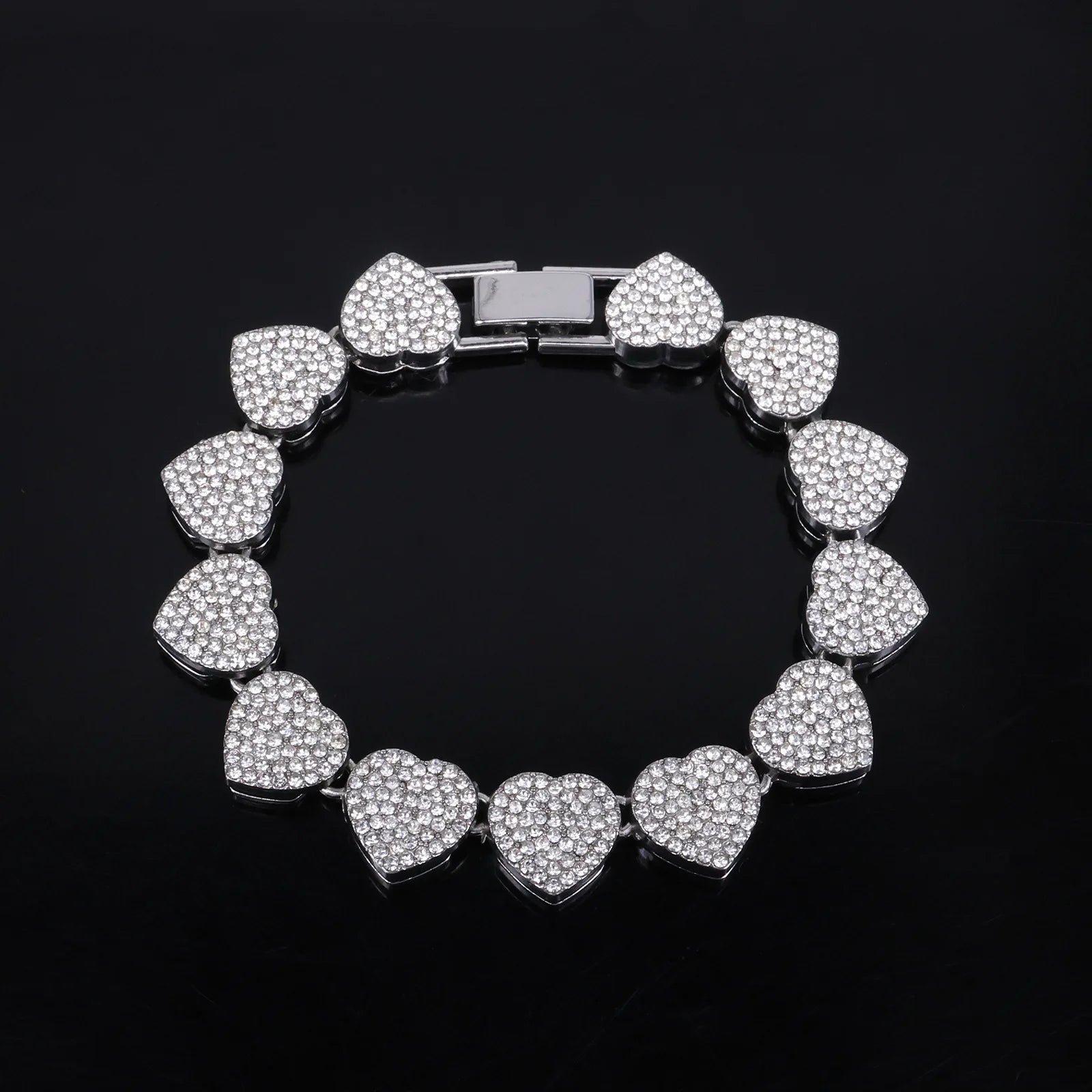 Conjunto de Joias em Coração com Strass