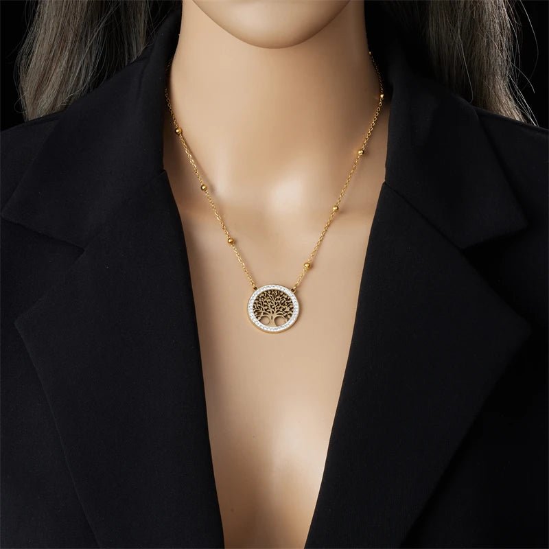 Conjunto de Joias Árvore da Vida Dourada
