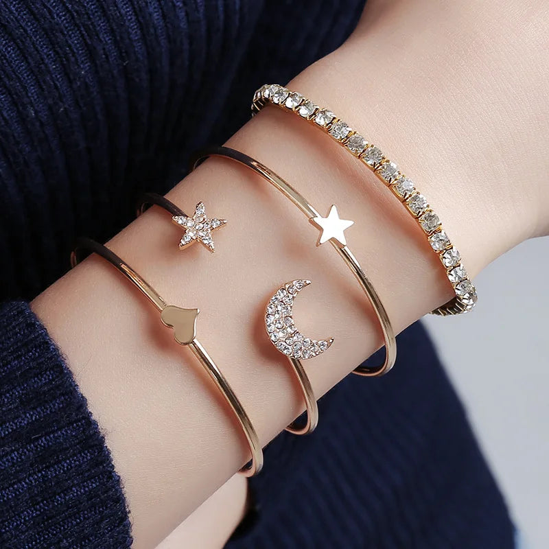 Conjunto de Pulseiras de Luxo Vintage