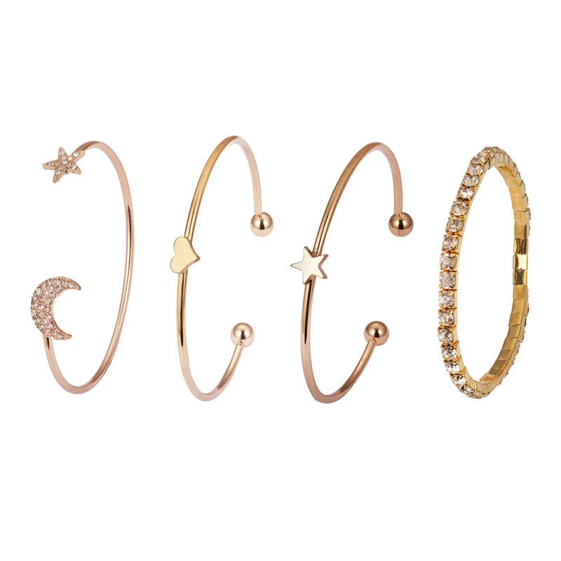 Conjunto de Pulseiras de Luxo Vintage