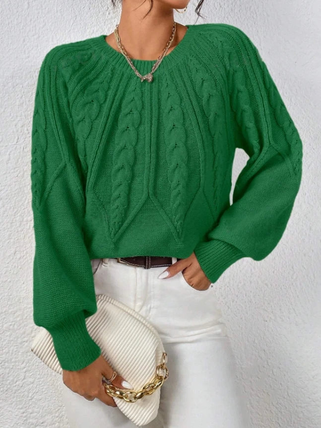 Pulôver Feminino Tricô Canelado com Punho