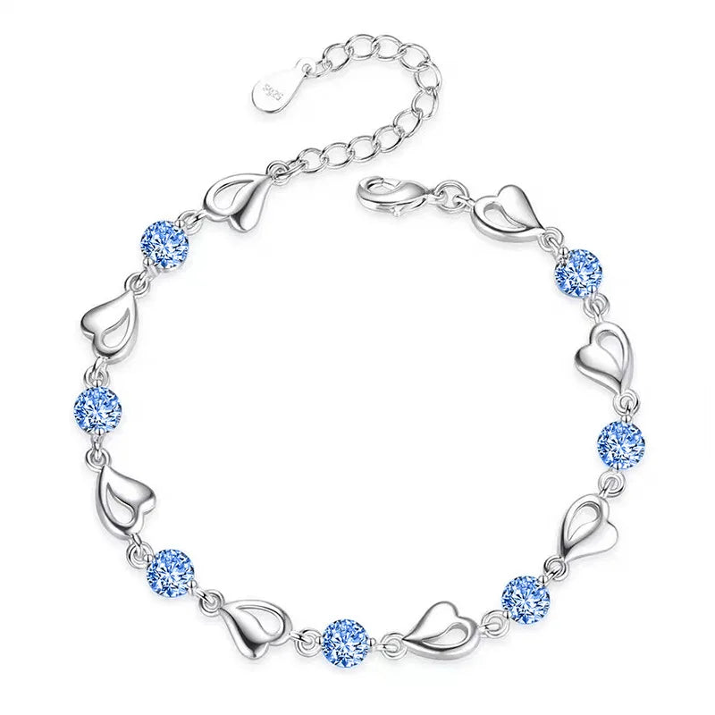 Pulseira Feminina Luxo Coração do Oceano Azul