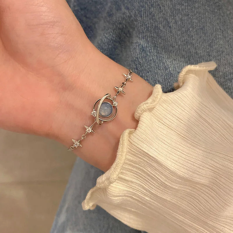 Pulseira Feminina de Luxo com Zircônia e Opala