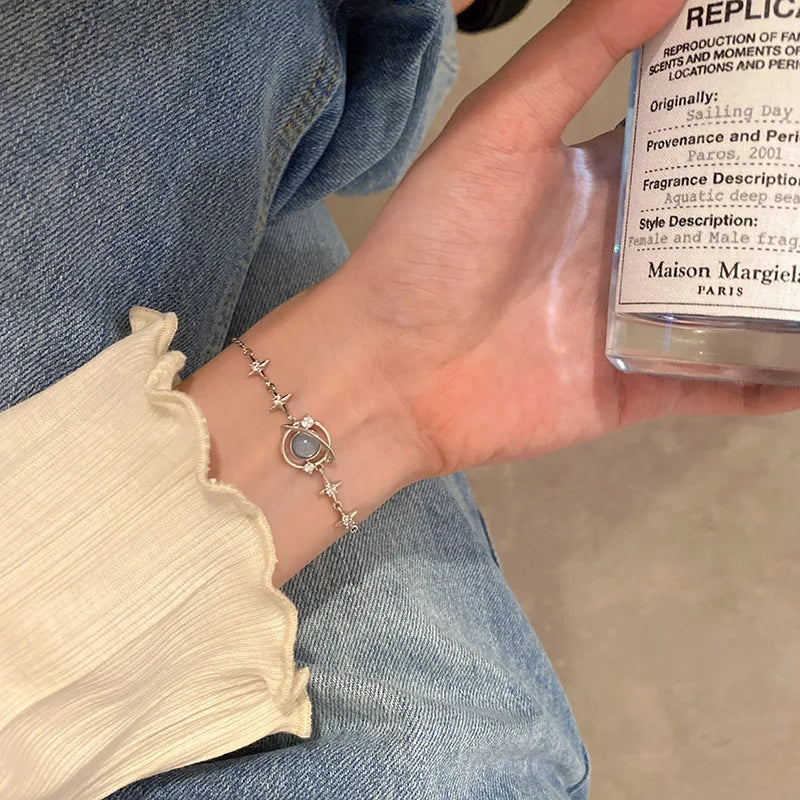 Pulseira Feminina de Luxo com Zircônia e Opala