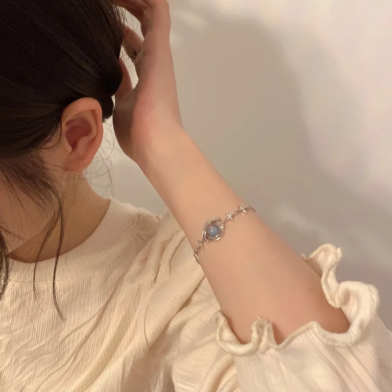 Pulseira Feminina de Luxo com Zircônia e Opala