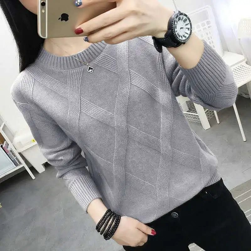 Suéter Feminino Tricô Textura Retangular