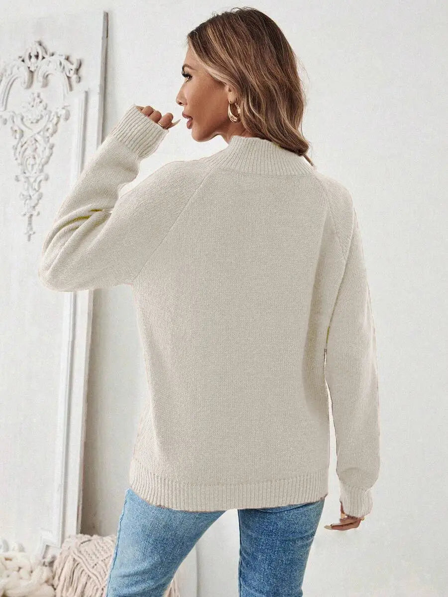 Suéter de Lã Merino com Fivela Manga Longa