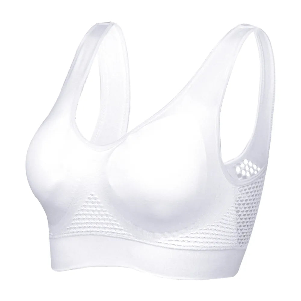 Toper Fitness Malha Respirável com Bojo Branco