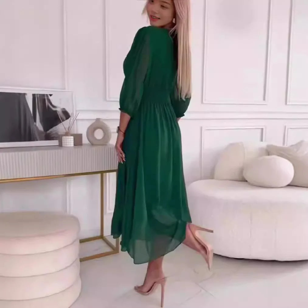Vestido Fabiane Midi com Decote V