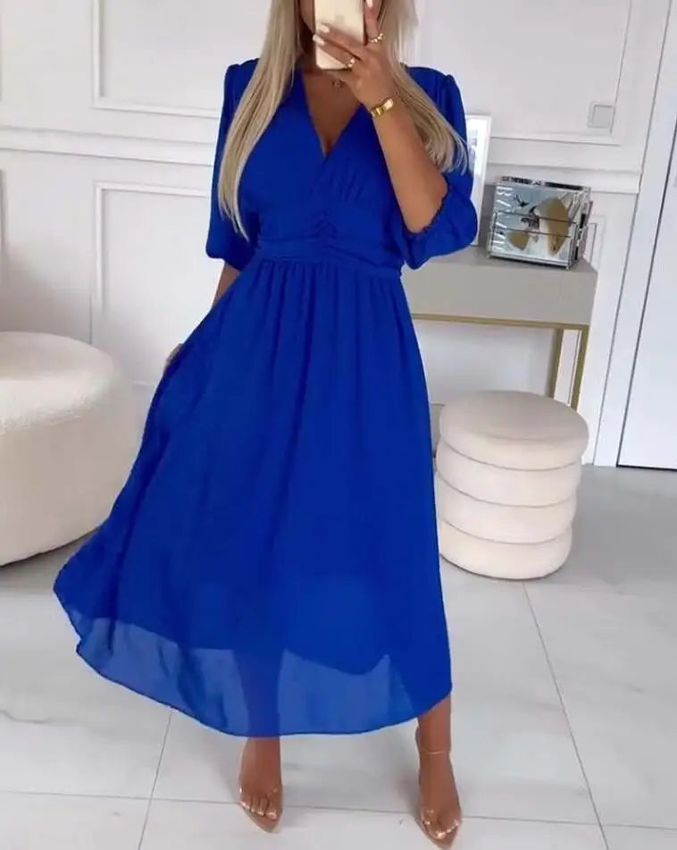 Vestido Fabiane Midi com Decote V