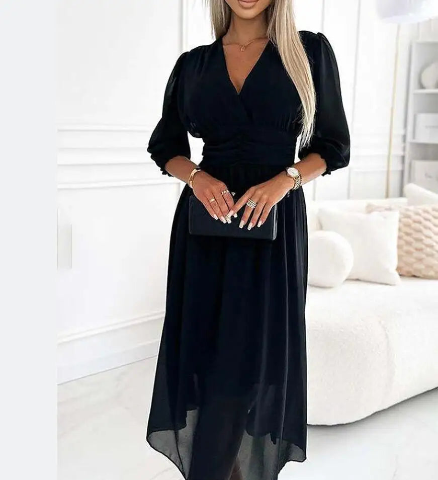 Vestido Fabiane Midi com Decote V