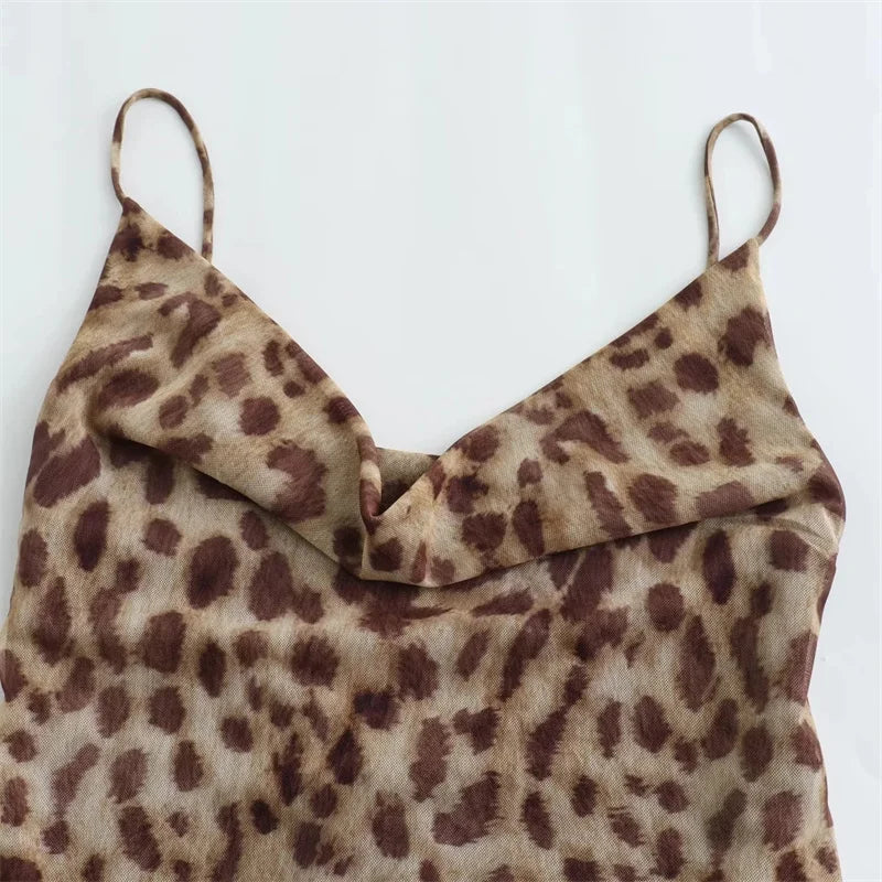 Vestido Midi Tule Estampa Animal Vintage