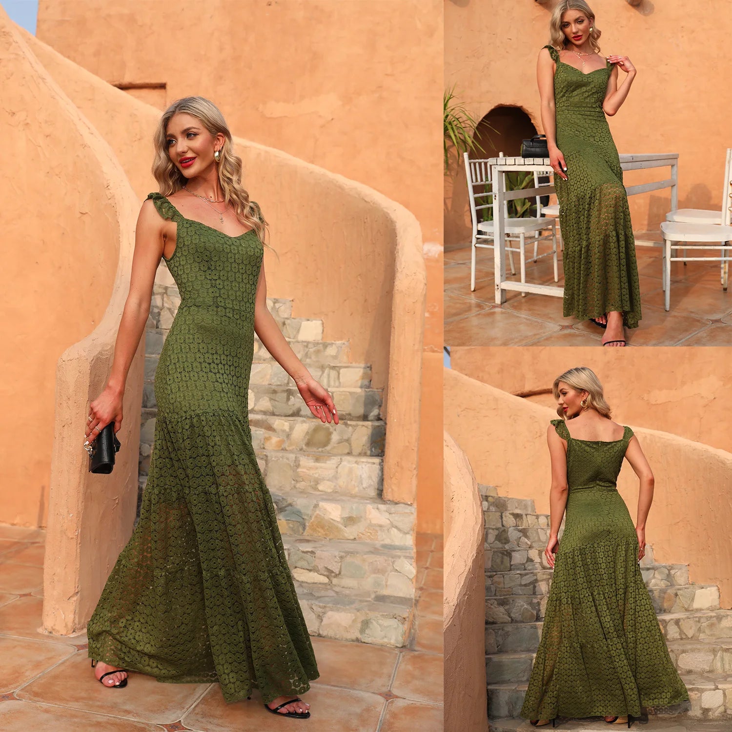 Vestido Tassia Longo com Renda