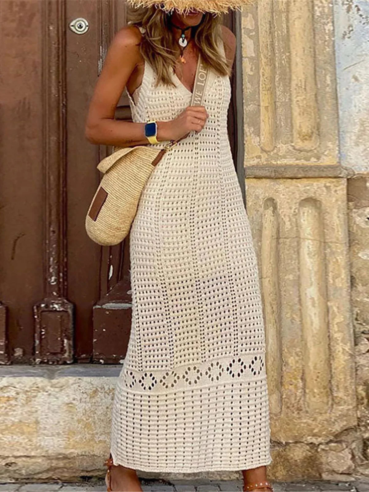 Vestido Virginia Crochê com Decote V