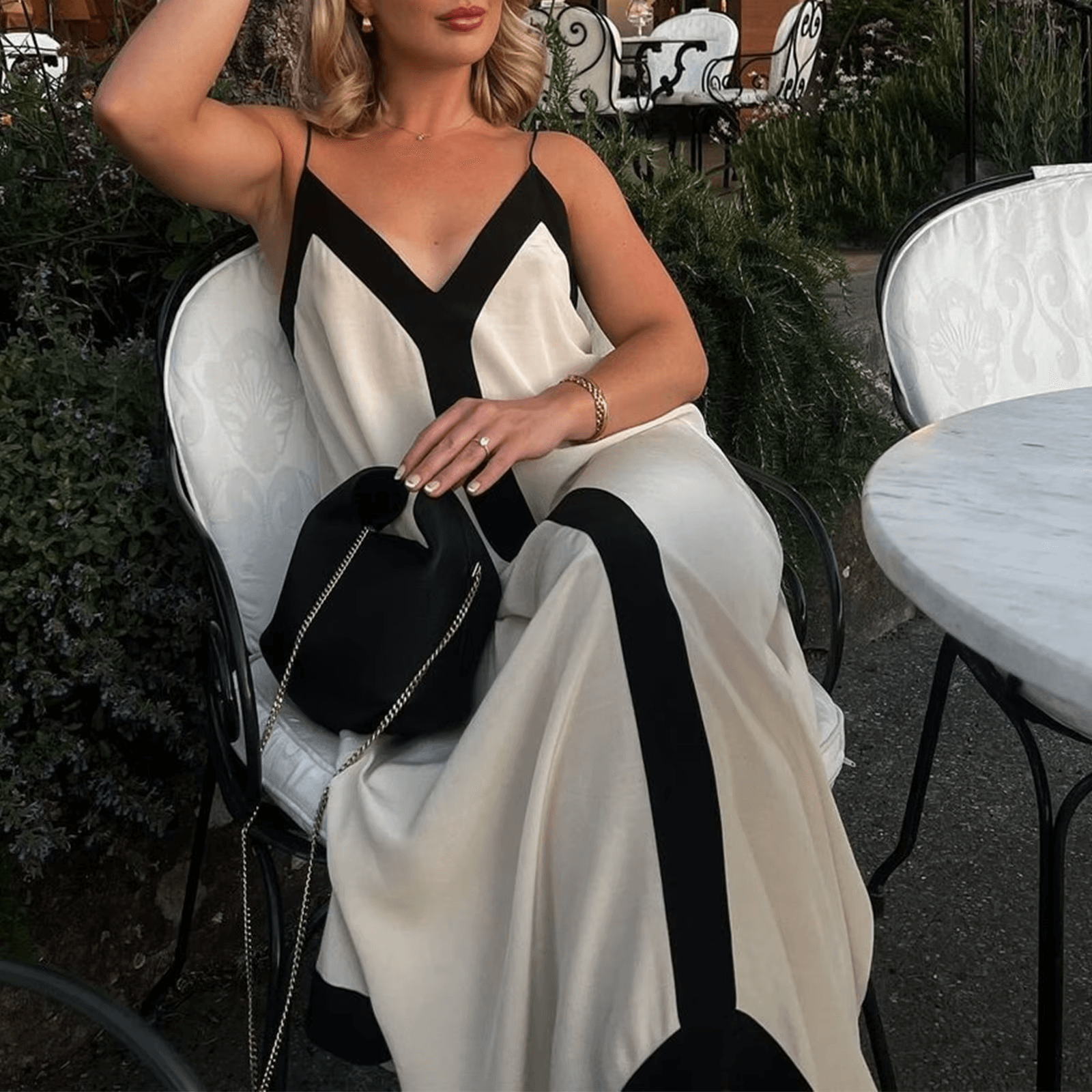 Vestido Solto Francês com Alças Fina