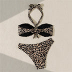 Biquíni Estampa Leopardo com Anel Dourado