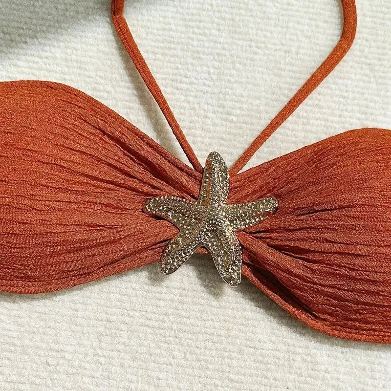 Biquíni Marrom com Estrela do Mar