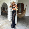 Biquíni Preto com Estrela Dourado + Calça de Franja