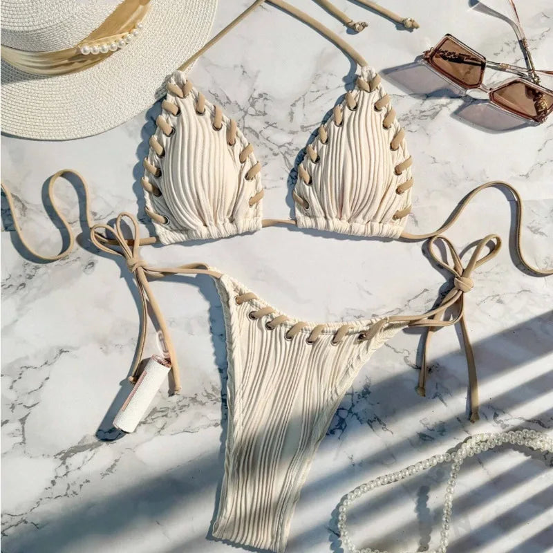 Biquini Curtinha detalhe Bicolor