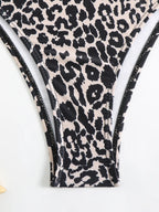 Biquíni Leopardo com Tiras e Alça Regulável