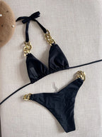 Biquini com Detalhe em Corrente Dourado 
