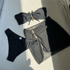 Biquíni com Saída de Praia e Detalhes em Anel