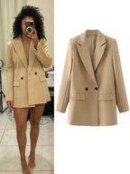 Blazer Feminino Botões Cruzados Oversize