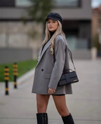 Blazer Feminino Botões Cruzados Oversize
