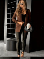 Blazer Feminino Elegante com Gola Maçã