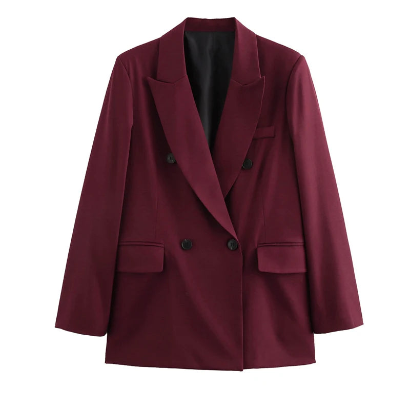 Blazer Feminino Oversize Borgonha Elegante