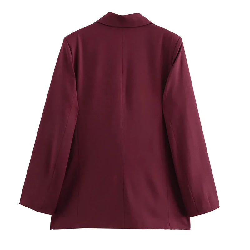 Blazer Feminino Oversize Borgonha Elegante