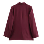 Blazer Feminino Oversize Borgonha Elegante
