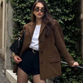 Blazer Feminino de Camurça com Botões