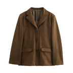 Blazer de Camurça Feminino Elegante