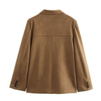 Blazer de Camurça Feminino Elegante