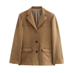Blazer de Camurça Feminino Elegante