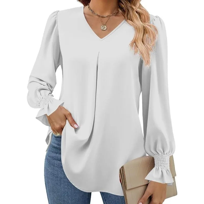 Blusa Adriana Manga Longa Branca