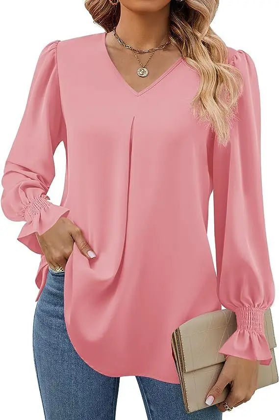 Blusa Adriana Manga Longa Rosa