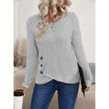Blusa Feminina Canelada com Botões Laterais