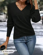 Blusa Feminina Tricô Detalhe transpassado com Decote V