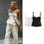 Blusa Feminino com Babado e Alças Finas