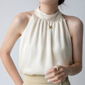 Blusa Gola Halter Bege 1
