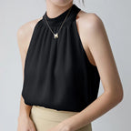 Blusa Gola Halter Preta