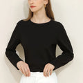 Blusa Manga Longa com Gola Redonda