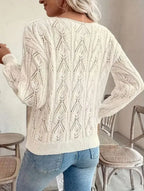 Blusa Tricô com Design Vazado Elegante