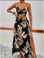 Blusa feminina estampada sem mangas com decote V