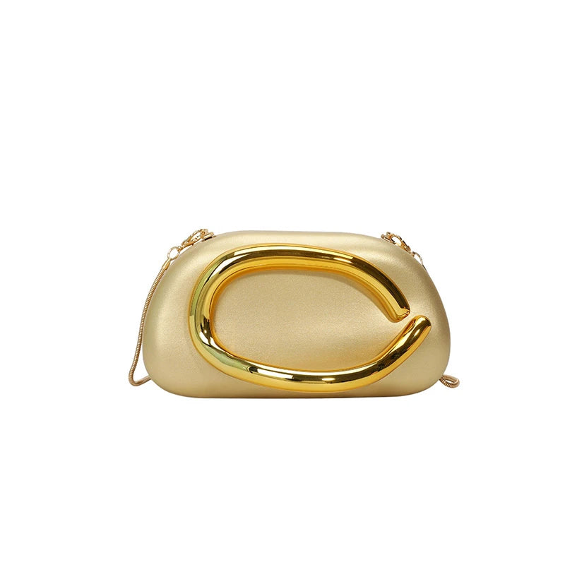 Bolsa Clutch Feminina Elegante com Alça de Metal